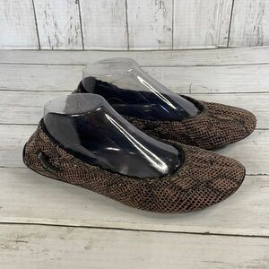 Corso Como Ballasox  Snakeskin Leather Embossed Foldable Ballet Flats